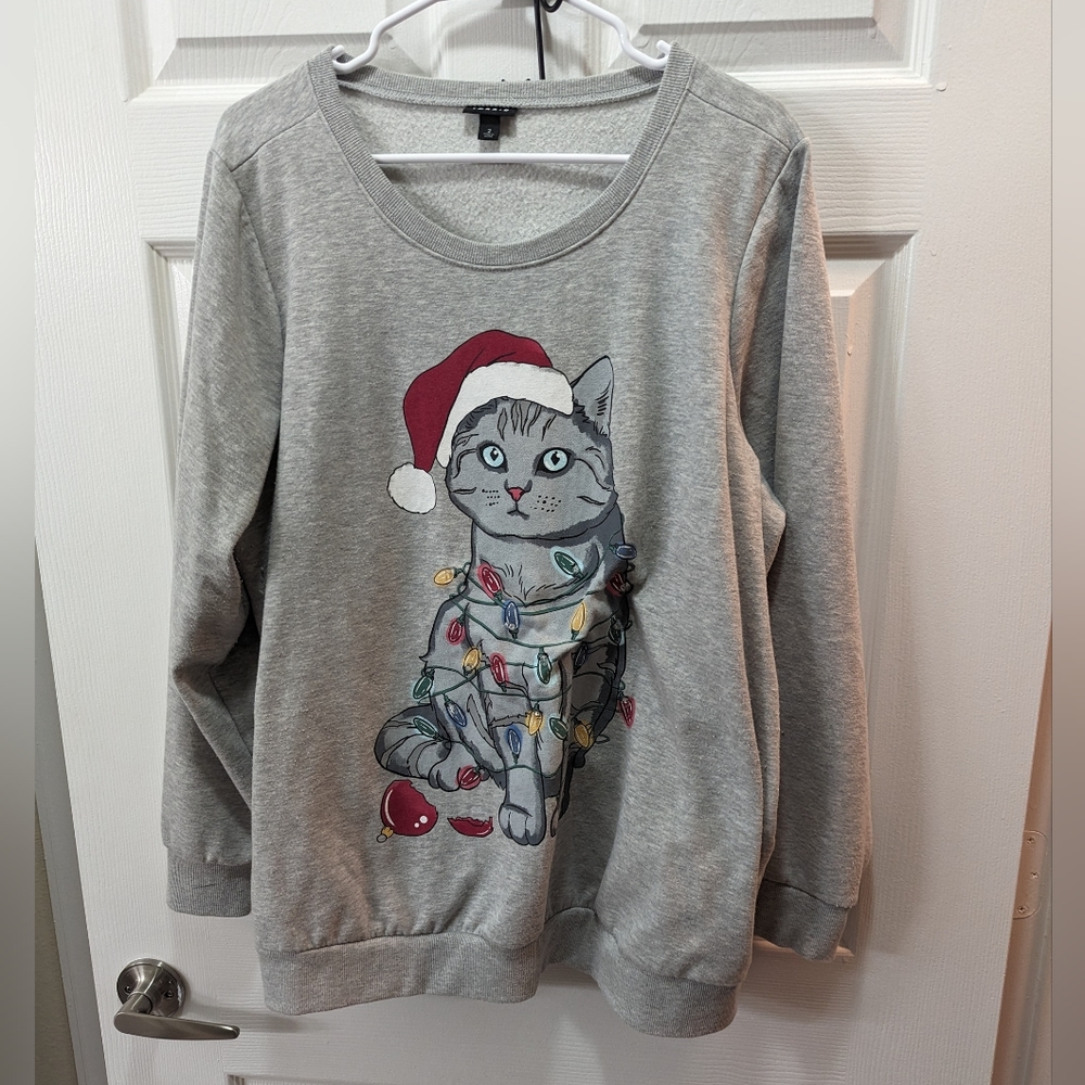 Torrid light-up cat Christmas sweater